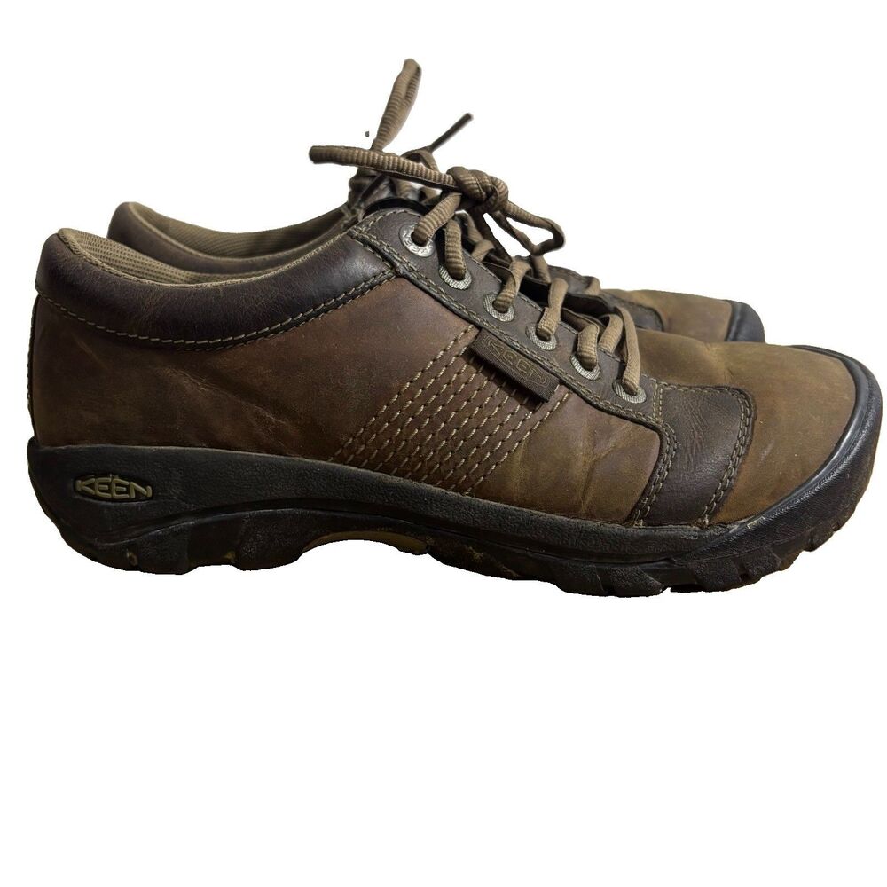 Keen Austin Sneaker Men's Sz 9.5 Brown Leather Lace Up Casual Shoes Work Outdoor